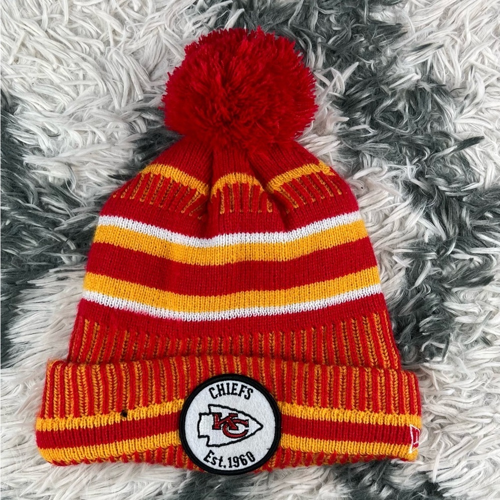 New Era NFL Kansas City Chiefs Beanie Team Color with Pom